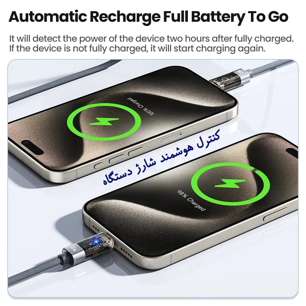 کابل USB-C توکی مدل 100W TQ-X38C2 طول 1 متر — تصویر ۶