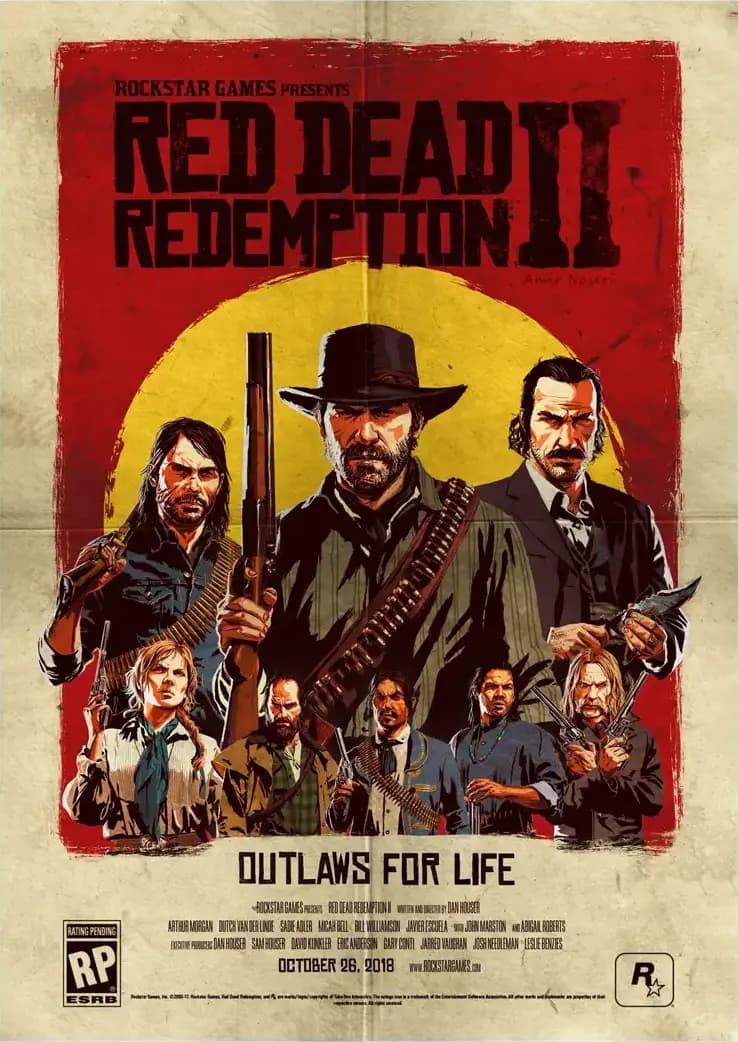 متال پوستر بازی Red Dead Redemption کد N603