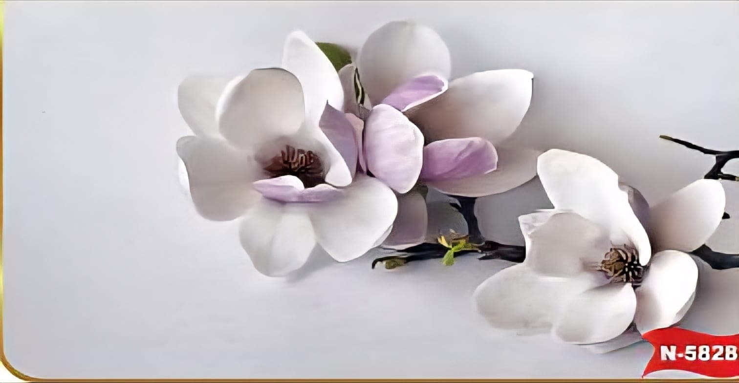 پرده زبرا چاپی طرح گل نیلوفر سفید کد N 5828 — تصویر ۲