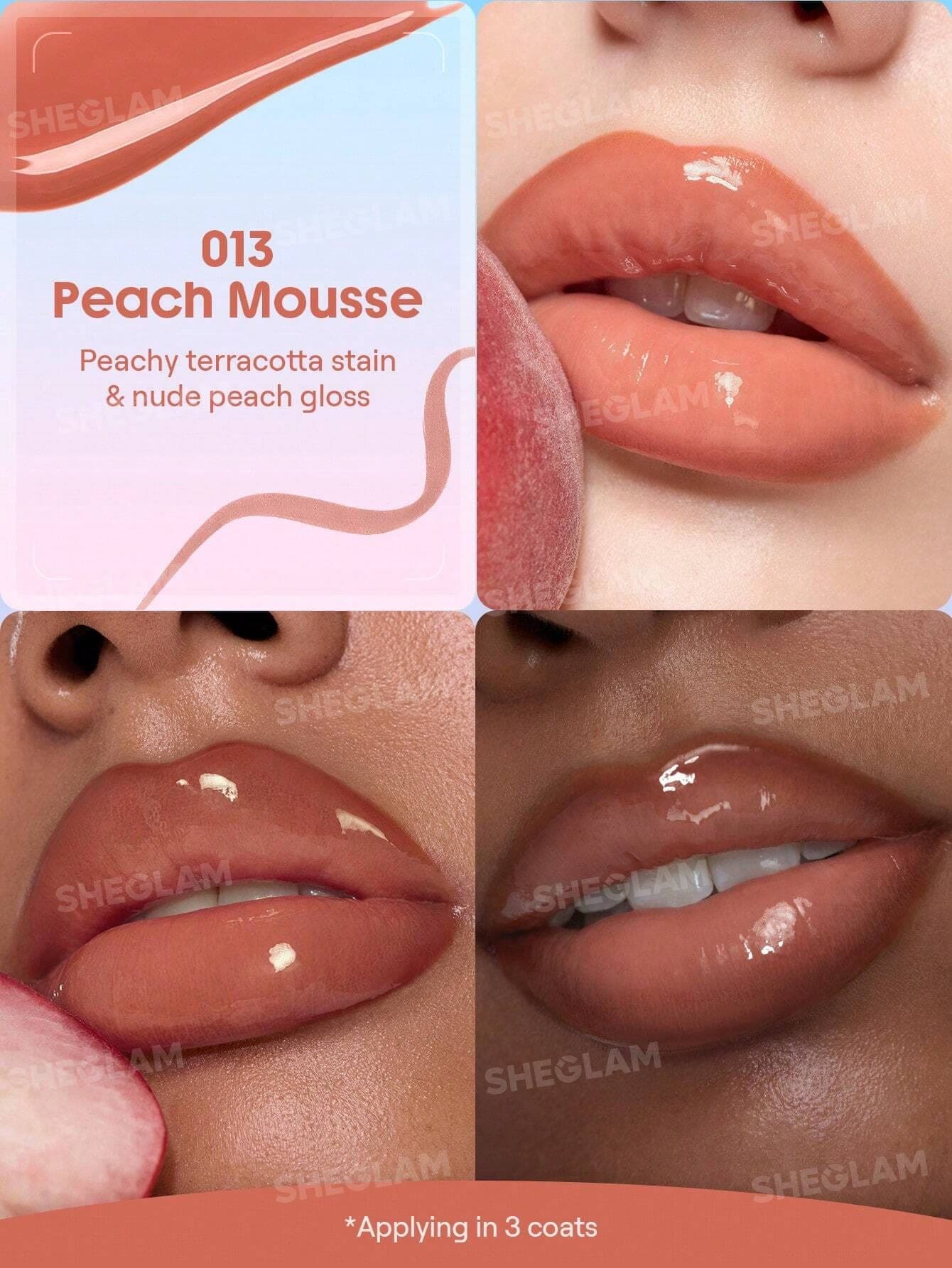 پیلآف و برق لب دو سر شیگلم رنگ Peach Mousse — تصویر ۴
