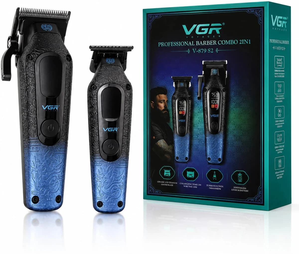 ست ماشین اصلاح سر و صورت وی جی آر مدل VGR V-879s2 — تصویر ۴