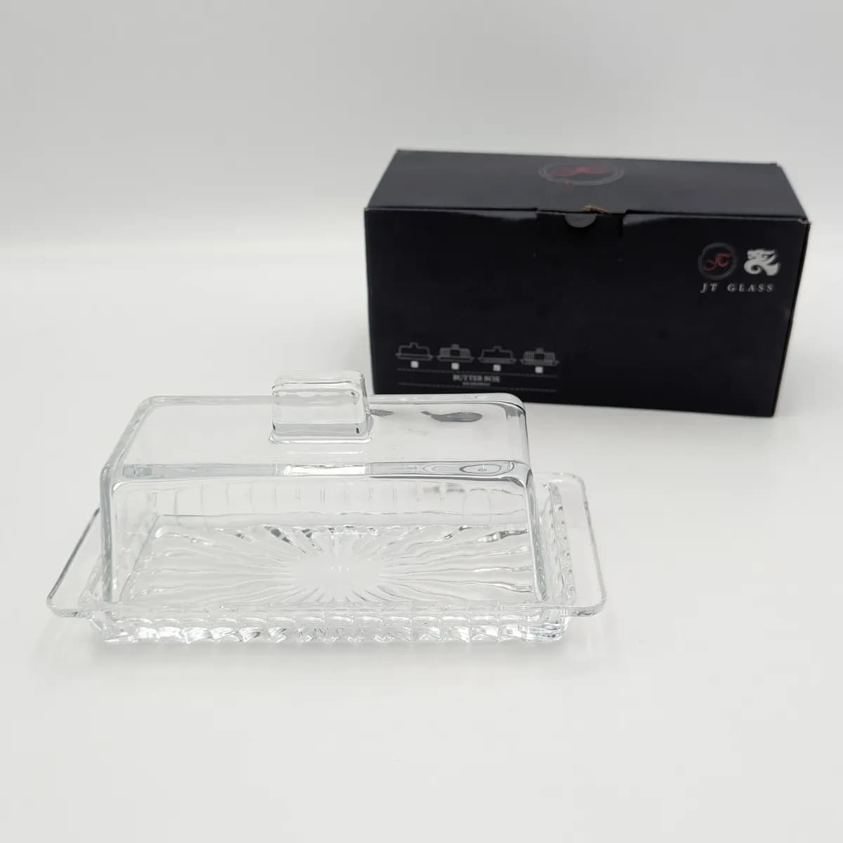 کره خوری شیشه ای درب دار برند JT GLASS چین