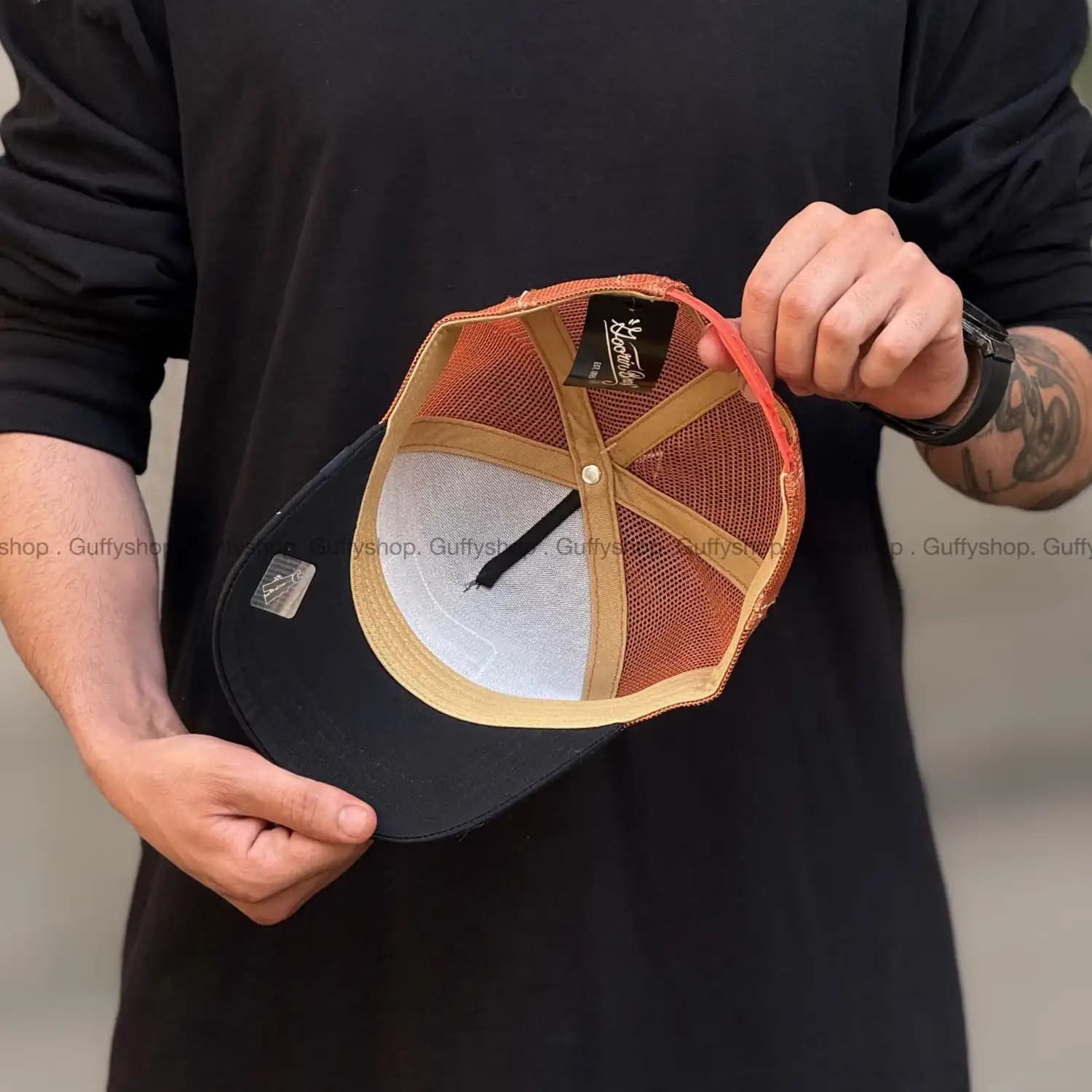 کلاه گورین خروس نارنجی مشکی — تصویر ۶