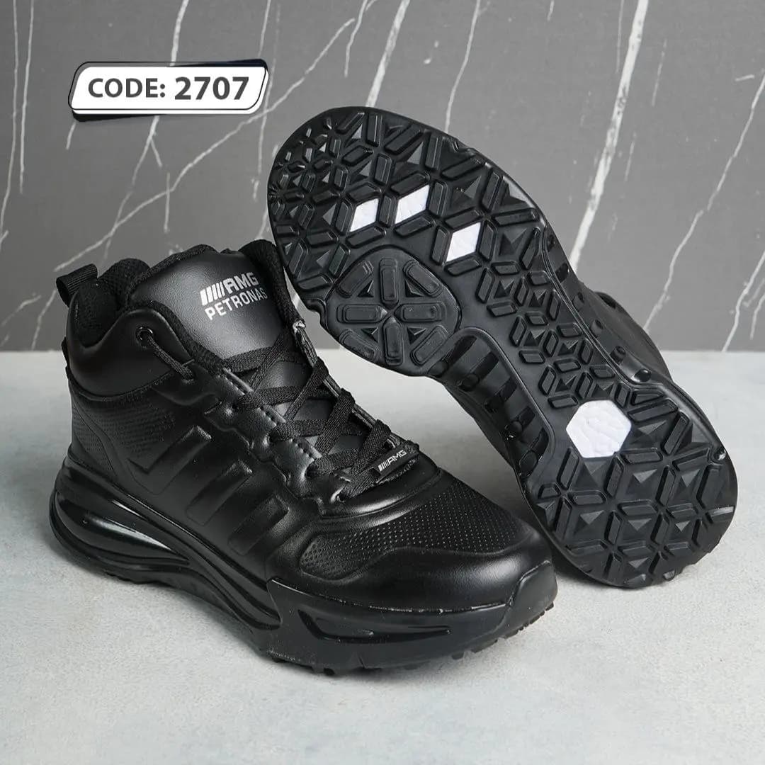 کتونی بندی ساقدار تمام مشکی زیره ژله ای (کد 2707 )AMG — تصویر ۳