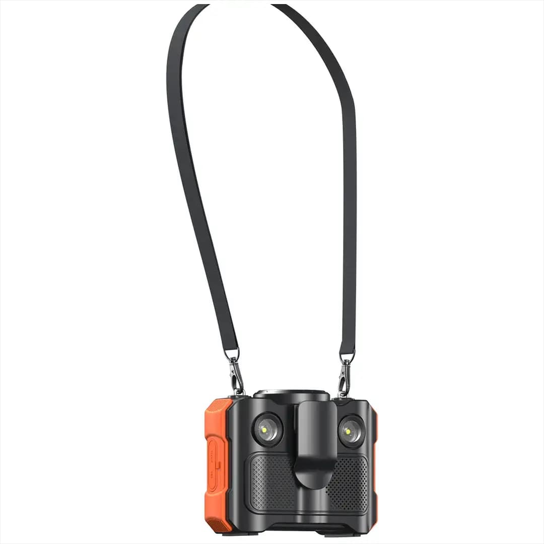 پنکه کمری شارژی پرودو مدل Porodo Lifestyle Waist Fan 8000mAh PDPNW50BK | بلوتوث 5.3، اسپیکر و LED — تصویر ۲