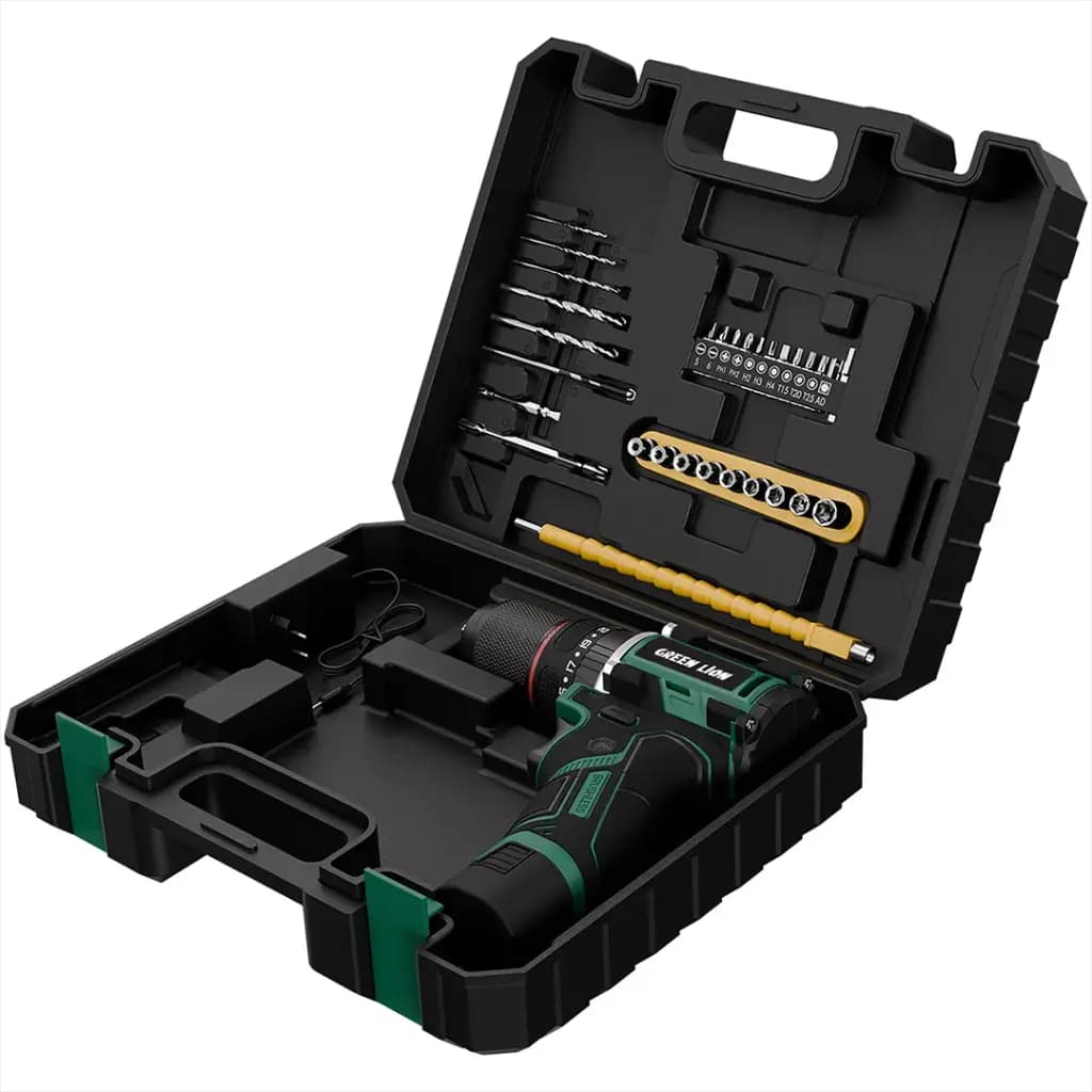 دریل چکشی شارژی گرین لاین مدل Green Lion GD-13 Power Pro Cordless Hammer Drill | موتور براشلس 16 ولت — تصویر ۳