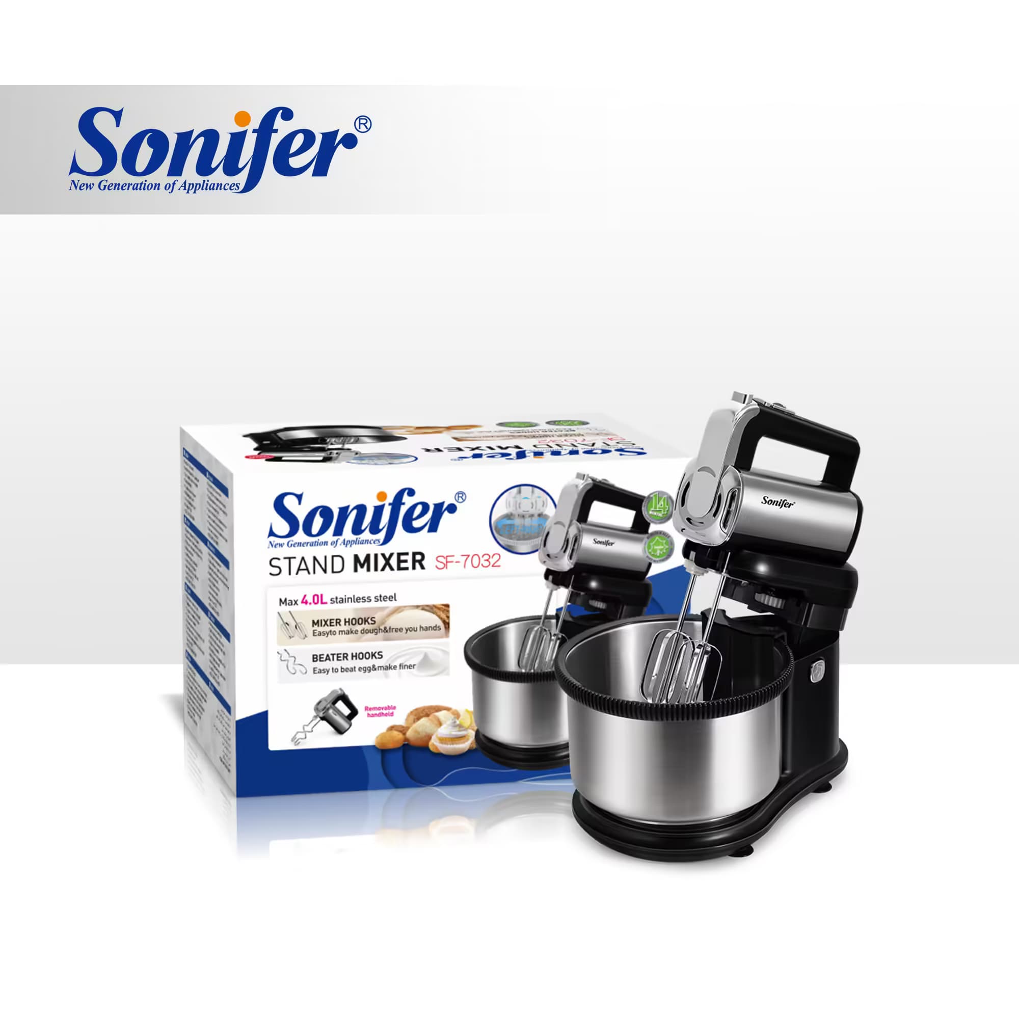 همزن کاسه دار سونیفر مدل SF-7032 — تصویر ۸