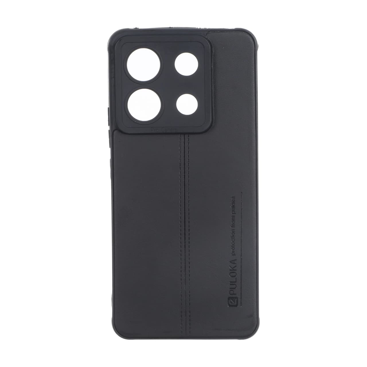 قاب Puloka طرح چرم دوخت دار محافظ لنزدار Xiaomi Redmi Note 13 Pro 5G / Poco X6 5G – مشکی