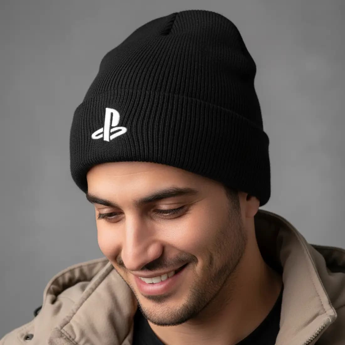 کلاه بافت گلدوزی پلی استیشن مشکی Playstation — تصویر ۳