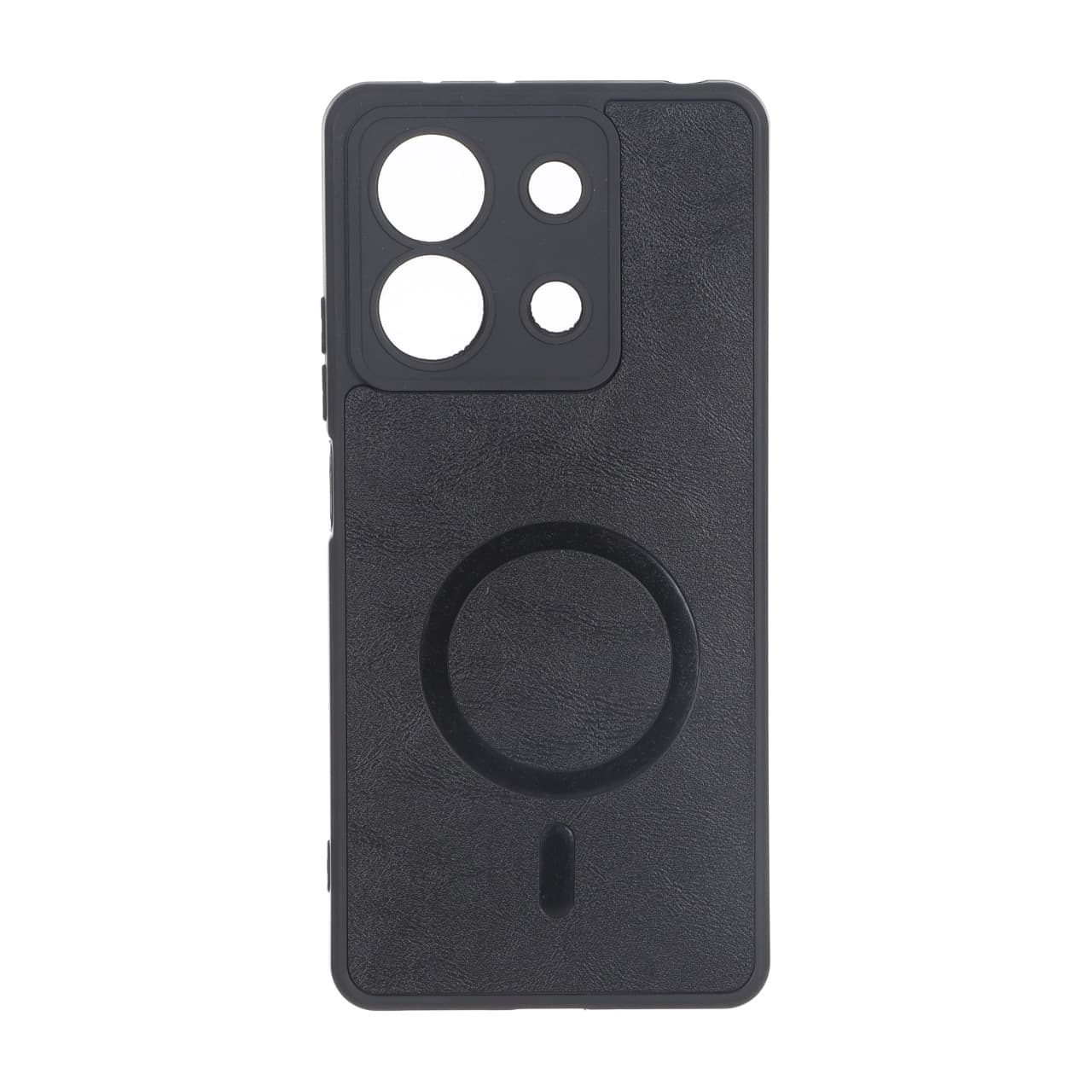 قاب چرمی طرح مگ سیف محافظ لنزدار Xiaomi Redmi Note 13 5G – مشکی