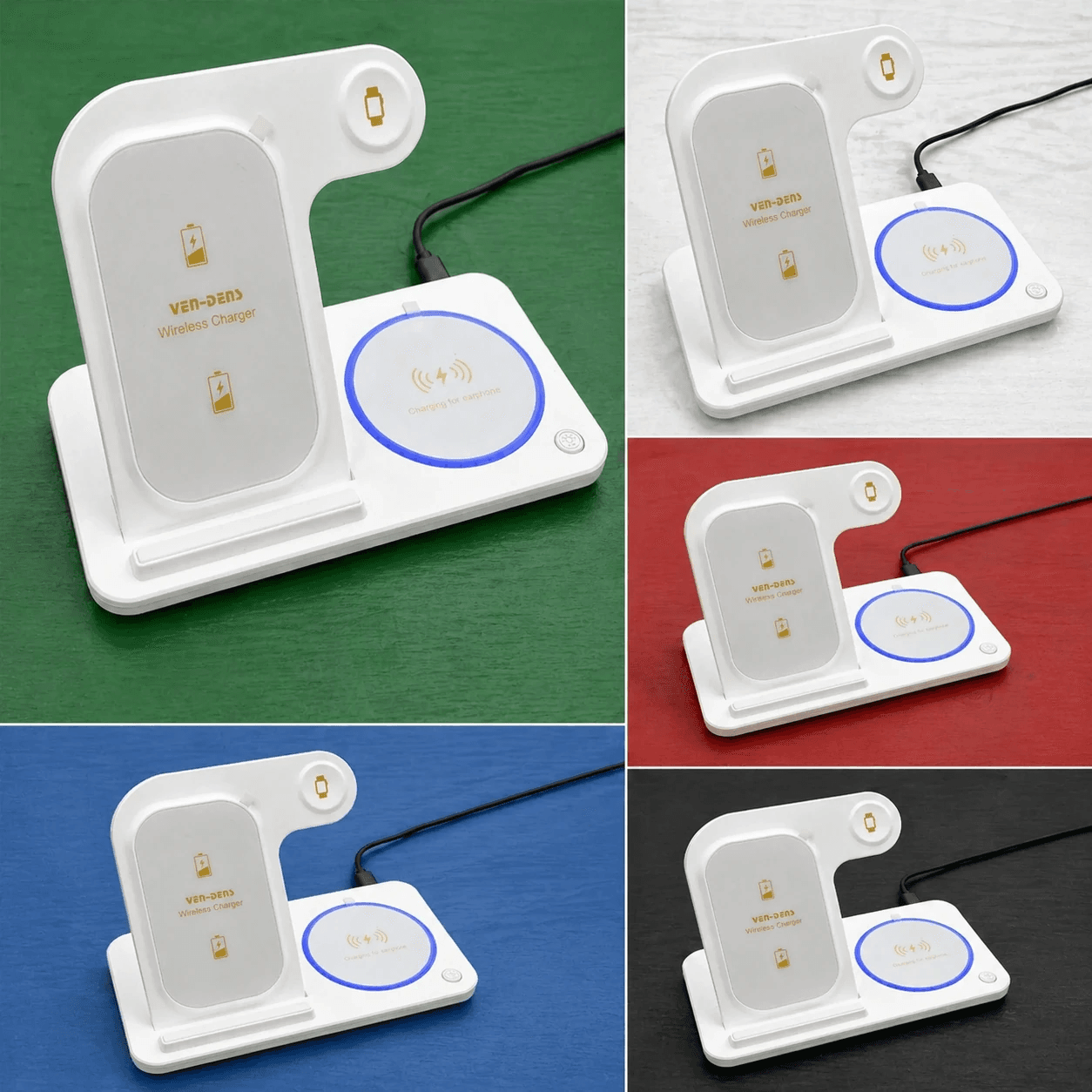 شارژر بیسیم 3 در 1 VEN‑DENS Wireless Charger مدل VD-WLC014 — تصویر ۲