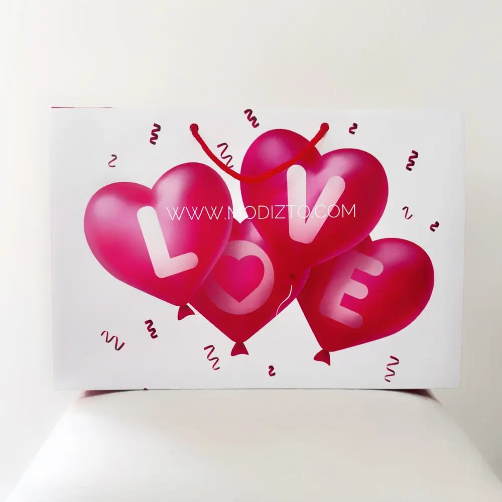 ساک دسته دار کادویی طرح Love سایز A4