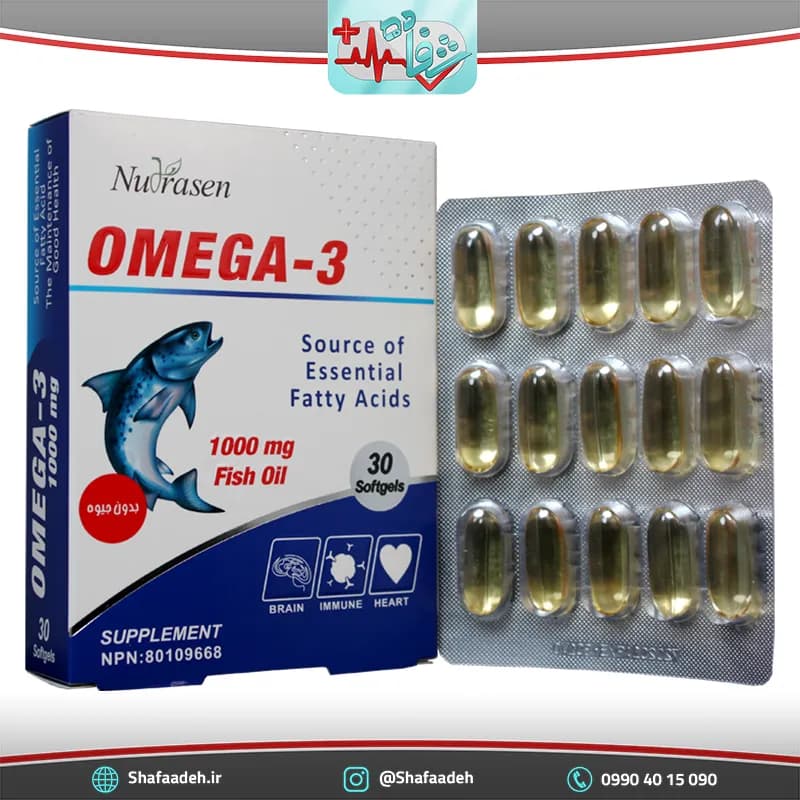 سافت ژل امگا 3 نوتراسن فارما 1000 میلی گرم _ Nutrasen Omega3 1000 Mg — تصویر ۲