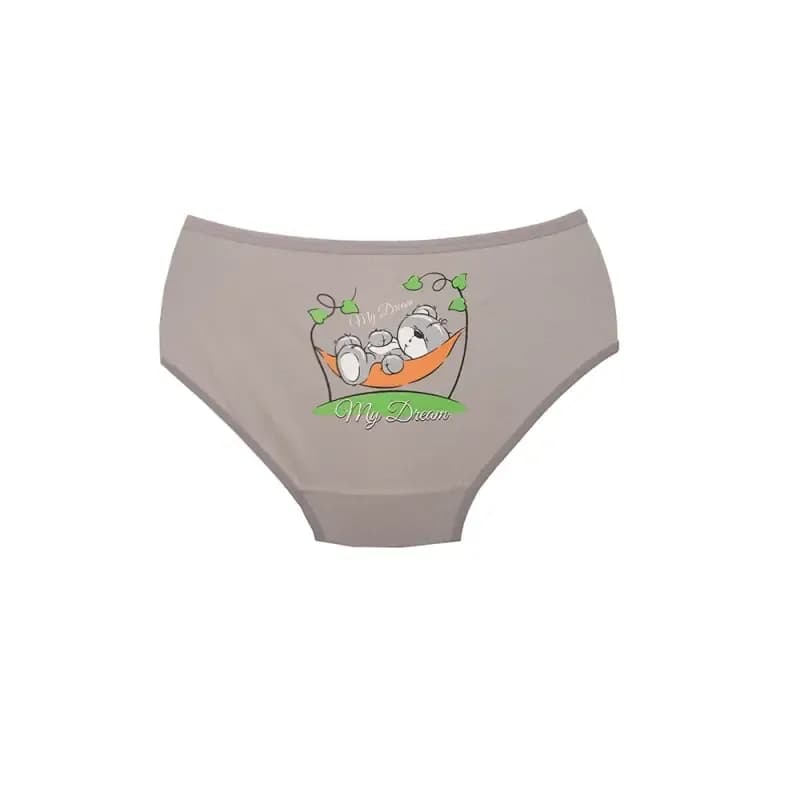 شورت زنانه اسلیپ نخی چاپی طرح خرس و درخت بانوسایز 3XL — تصویر ۴