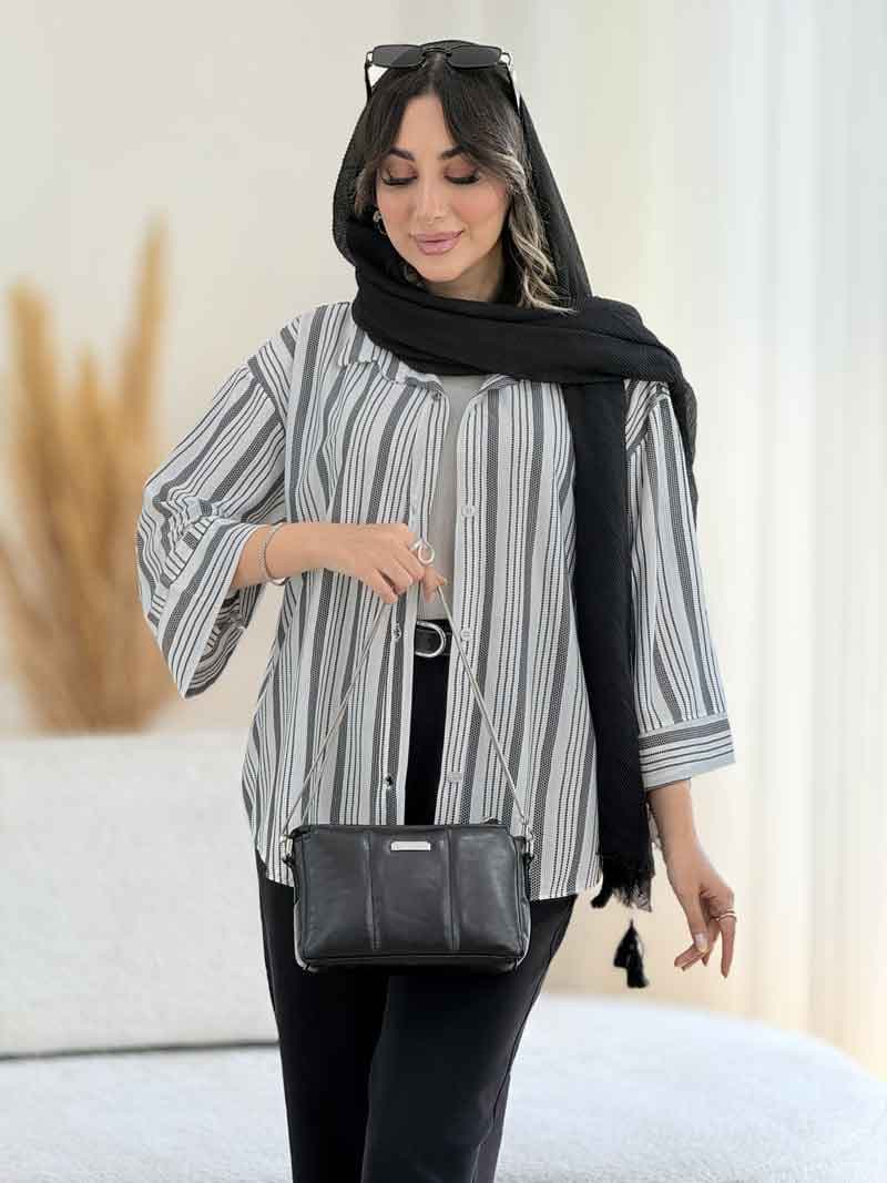 مانتو راه راه بهنوش کد 8102 — تصویر ۷