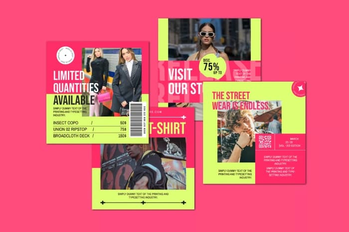 مجموعه قالب آماده کاور پست اینستاگرام فشن خیابانی ZHARD — تصویر ۳