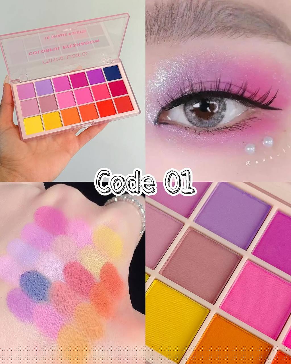 پالت سایه چشم رنگی 18 رنگ میس لارا MISS LARA کد 01 — تصویر ۵