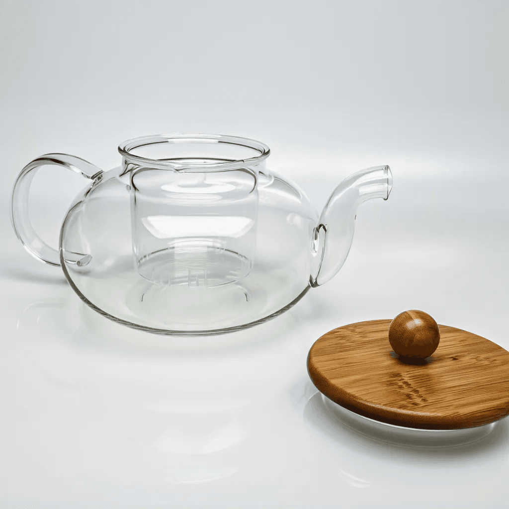 قوری چای پیرکس درب چوب — تصویر ۲