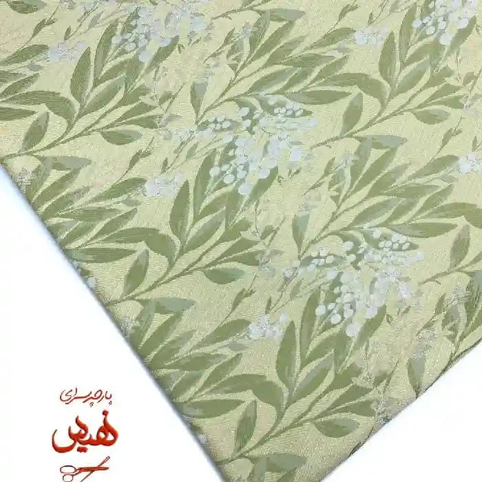 پارچه ژاکارد اورجینال مانتویی طرح برگ — تصویر ۵