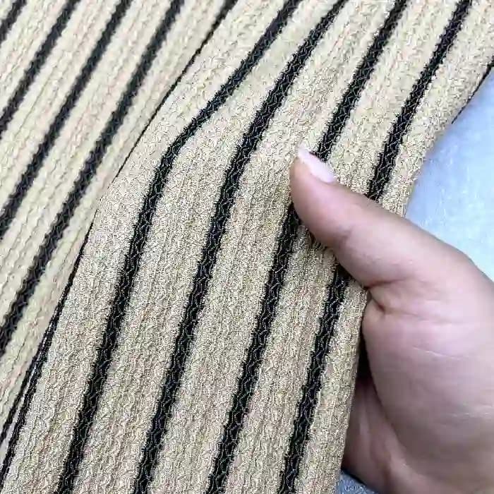 بافت مراکشی راه راه پاییزه کرم روشن — تصویر ۲