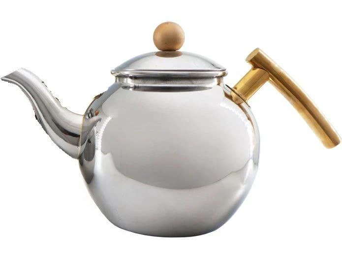 قوری خمره ای استیل دسته طلا 1 لیتر برند نزاز NEZAZ کد 1150