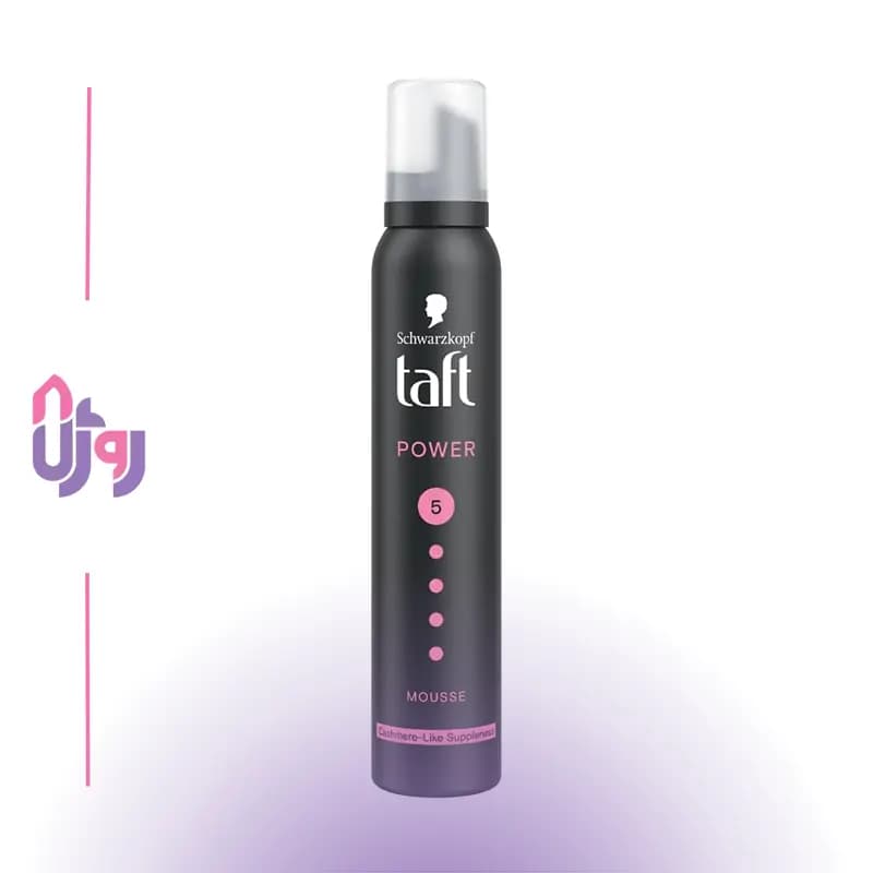 اسپری حالتدهنده مو شوارتسکف تافت Schwarzkopf Taft مدل موس مو پاور Power Mousse با قدرت نگهداری 5 Hold Levelحجم 200 میلیلیتر