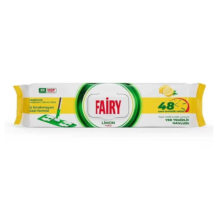 دستمال مرطوب مخصوص تی فیری مدل limon به تعداد 50 برگ