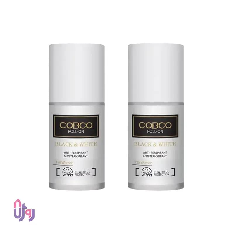 مام رول ضدتعریق زنانه کوبکو COBCO مدل سیاه سفید Black & White حجم 75 میلی لیتر — تصویر ۲