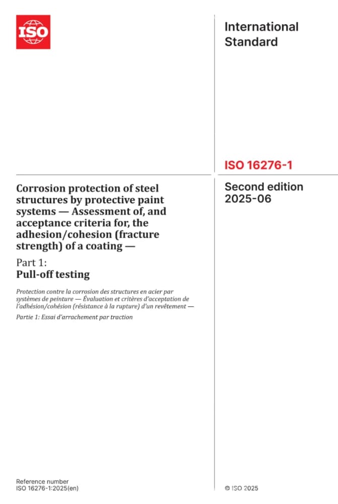 ISO 16276-1-2025 حفاظت در برابر خوردگی سازههای فولادی با پوششهای محافظ استاندارد نسخه PDF انگلیسی