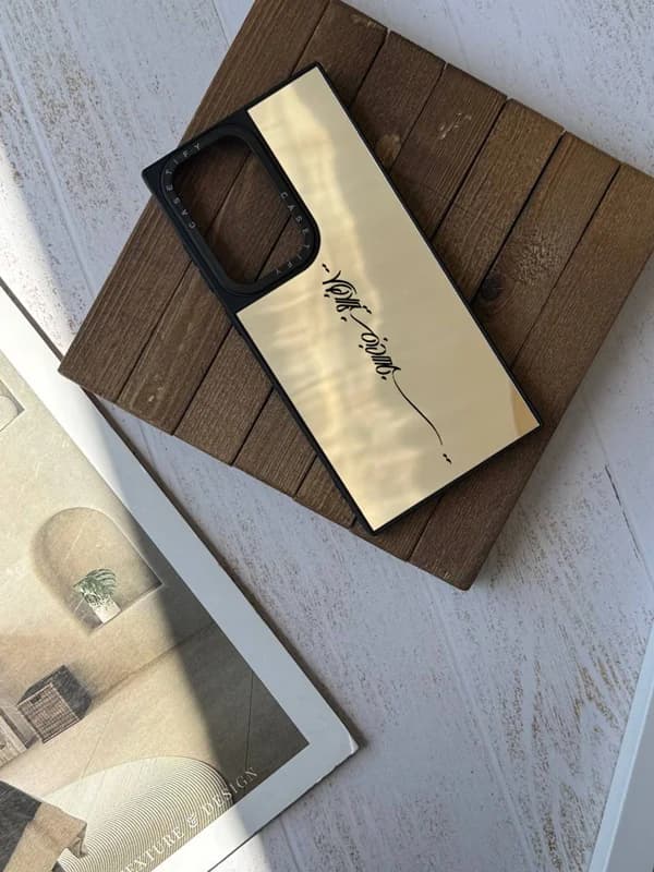 قاب گوشی آینه ای متن تن ظریف جان سخت (سفارشی) — تصویر ۵