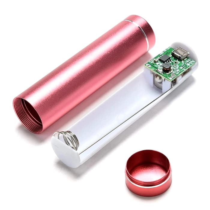 کیس پاور بانک تک باتری 18650 بدنه فلزی رنگ آبی — تصویر ۳