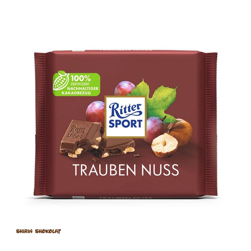 شکلات تخته ای مغزدار ریتر اسپرت Ritter Sport وزن 100 گرم — تصویر ۳
