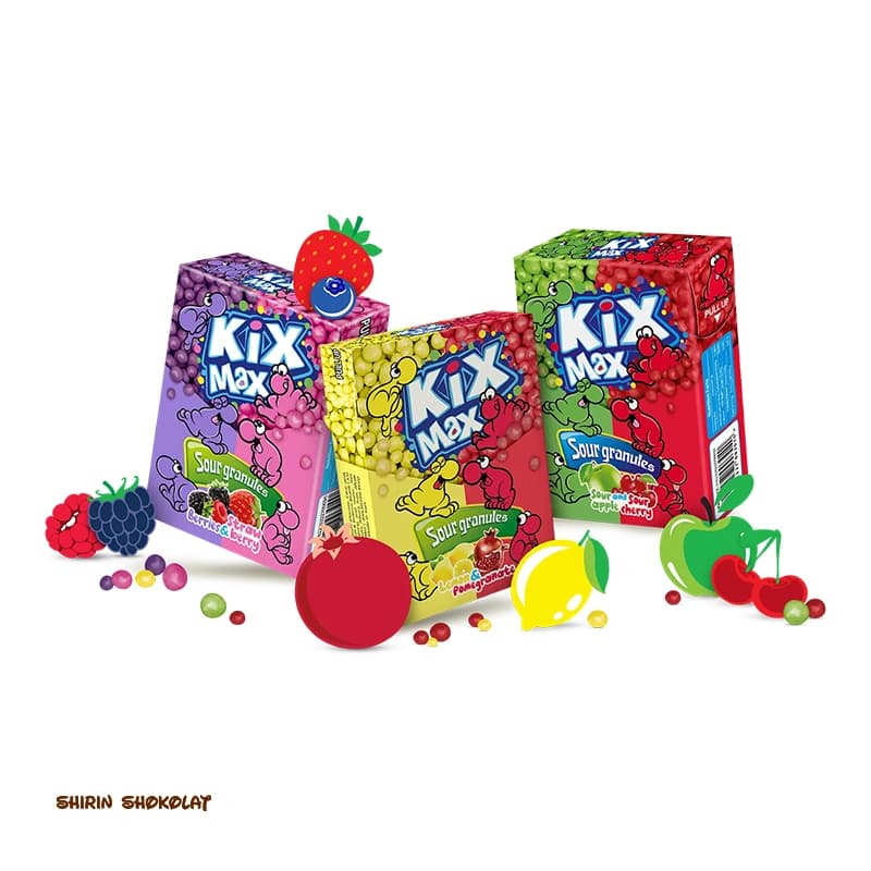 دراژه ترش میوهای کیکس مکس Kix Max وزن 40گرم