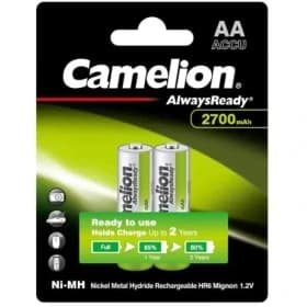 باتری قلمی قابل شارژ کملیون مدل بسته 2 عددی | Camelion AA Always Ready Rechargeable