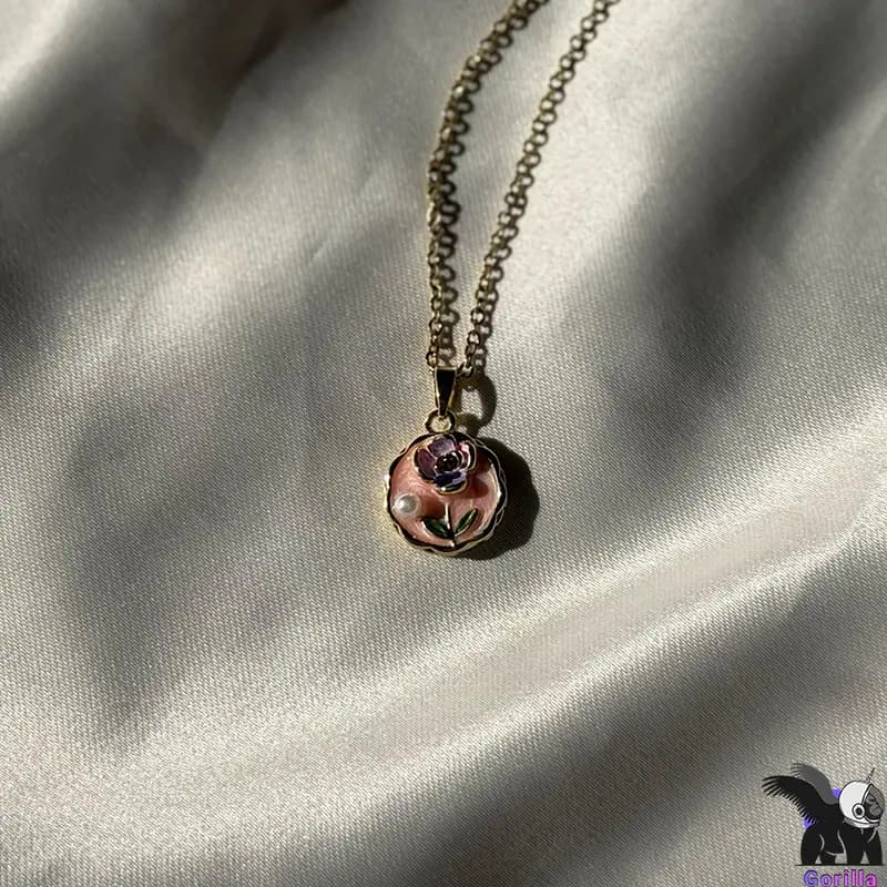 گردنبند میناکاری گل — تصویر ۲