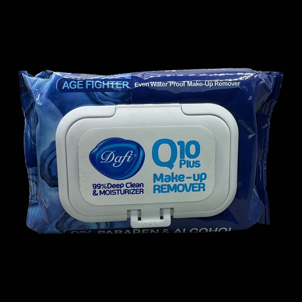 دستمال مرطوب پاک کننده آرایش Q10 Plus دافی — تصویر ۳