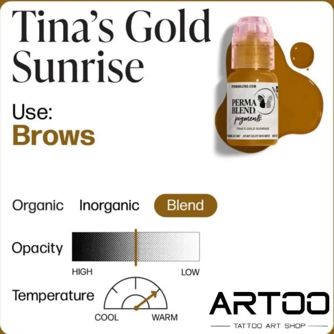 رنگ تتو طلایی تینا | TINA’S GOLD SUNRISE پرمابلند — تصویر ۲