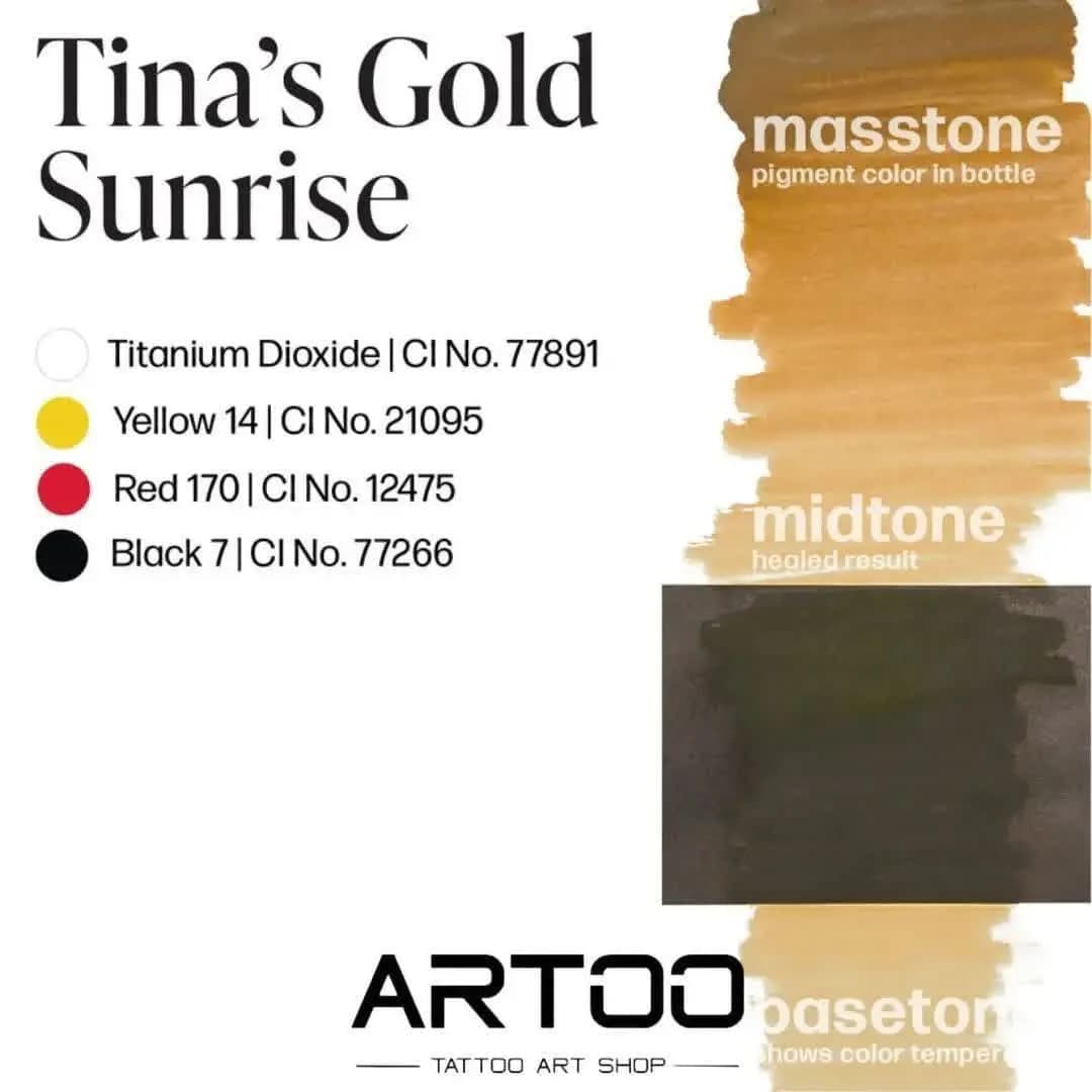 رنگ تتو طلایی تینا | TINA’S GOLD SUNRISE پرمابلند — تصویر ۳