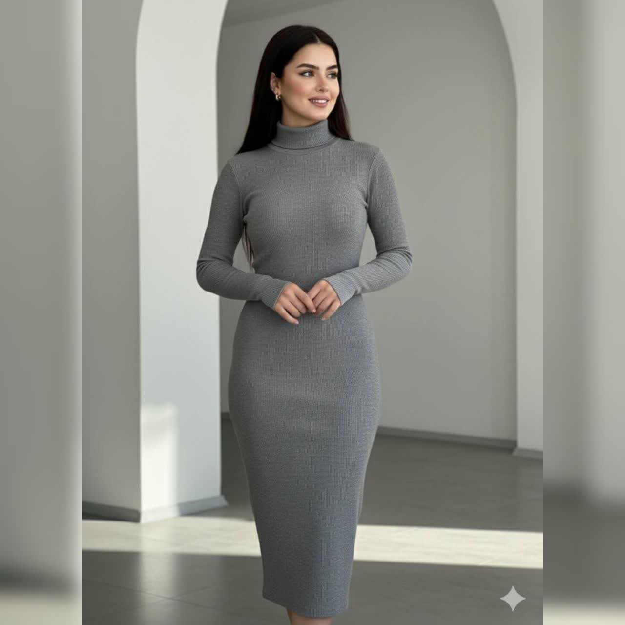 ماکسی بلند یقه اسکی ( پک 3 عددی ) — تصویر ۳