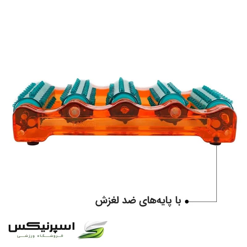 ماساژور دستی پا تنزیب مدل غلطکی دوبل با دو ردیف غلتک برجسته، طراحی ارگونومیک، پایه ضد لغزش، قابلیت ضد آب، بهبود گردش خون، تسکین درد و کاهش استرس، رفع خستگی و سلولیت — تصویر ۲