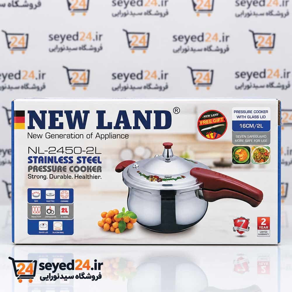 زودپز استیل گلدار نیولند مدل NL-2450 گنجایش ۲ لیتر — تصویر ۲