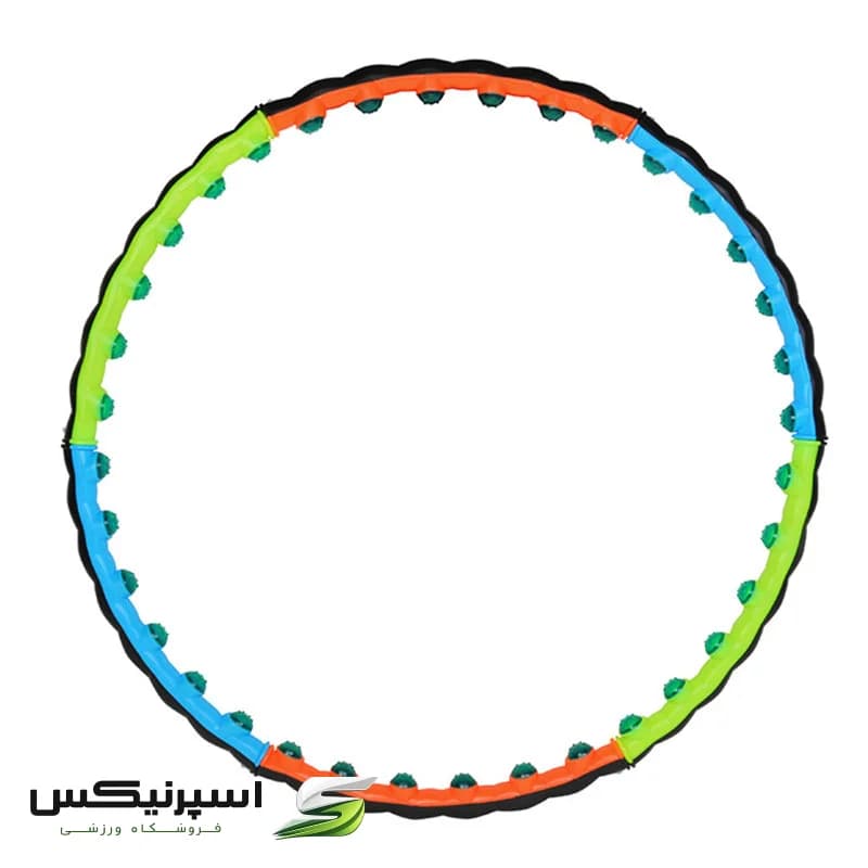 حلقه تناسب اندام اورانوس مدل PVCBumps01 با وزن 1000 گرم، قطر 99 سانتیمتر، دارای 36 برجستگی ژلهای و 6 قطاع پلاستیکی بادوام، تحت لیسانس شرکت تنزیب — تصویر ۳