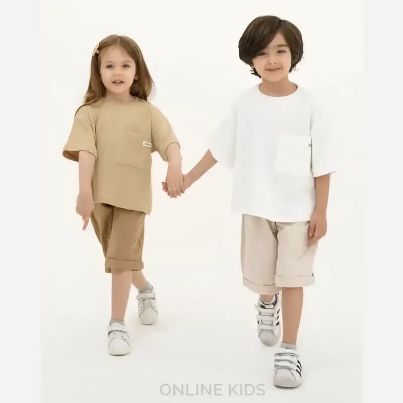 ست تیشرت و شلوارک پسرانه پنبه مراکشی مناسب 4 تا 9 سال — تصویر ۵