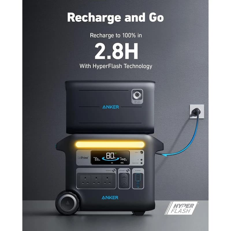 پاور استیشن انکر مدل SOLIX F2000 A1780 ظرفیت 2048 وات ساعت به همراه باتری کمکی با ظرفیت 4096 وات ساعت — تصویر ۸