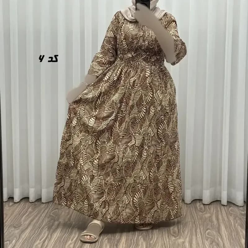 پیراهن عروسکی نخی زنانه و دخترانه فری سایز مناسب تا 44 — تصویر ۷