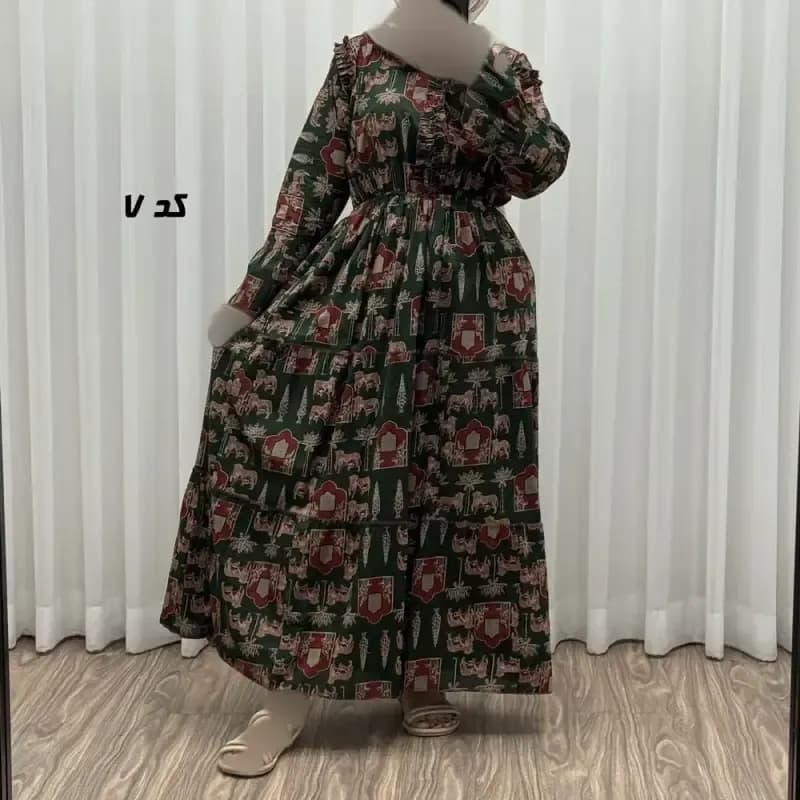 پیراهن عروسکی نخی زنانه و دخترانه فری سایز مناسب تا 44 — تصویر ۶