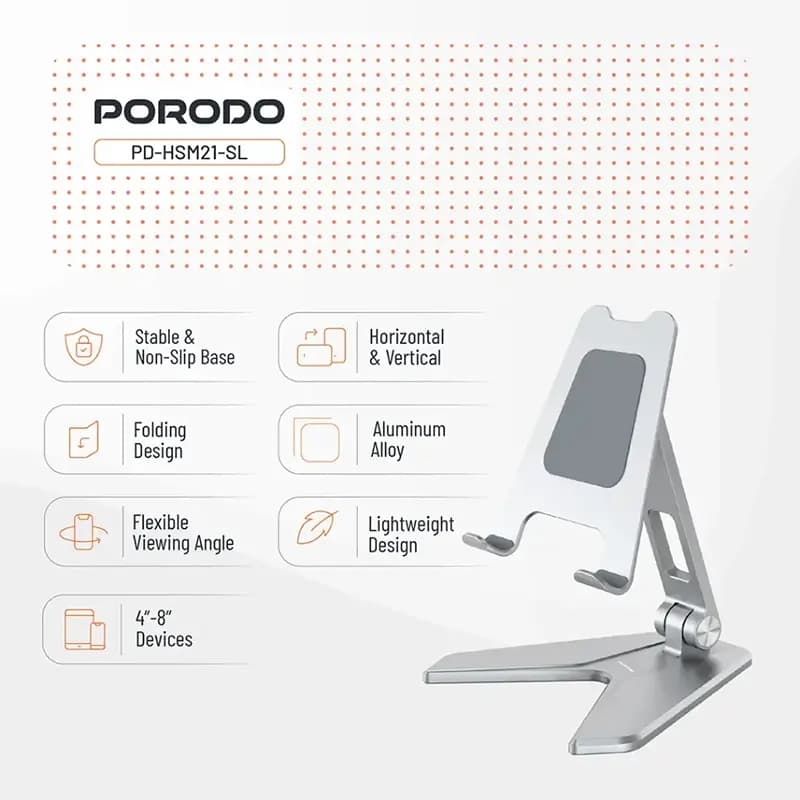 استند موبایل پرودو مدل PORODO PD-HSM21 Porodo PD-HSM21 Phone Stand — تصویر ۲