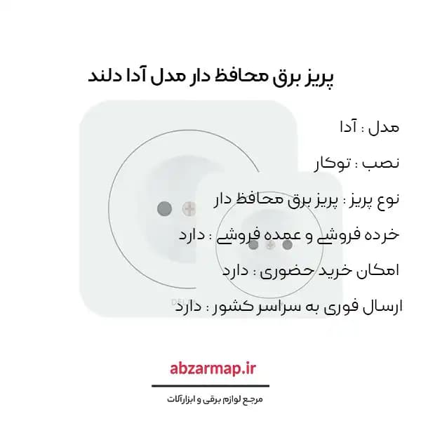 پریز برق پایه سرامیکی مدل آدا دلند — تصویر ۳