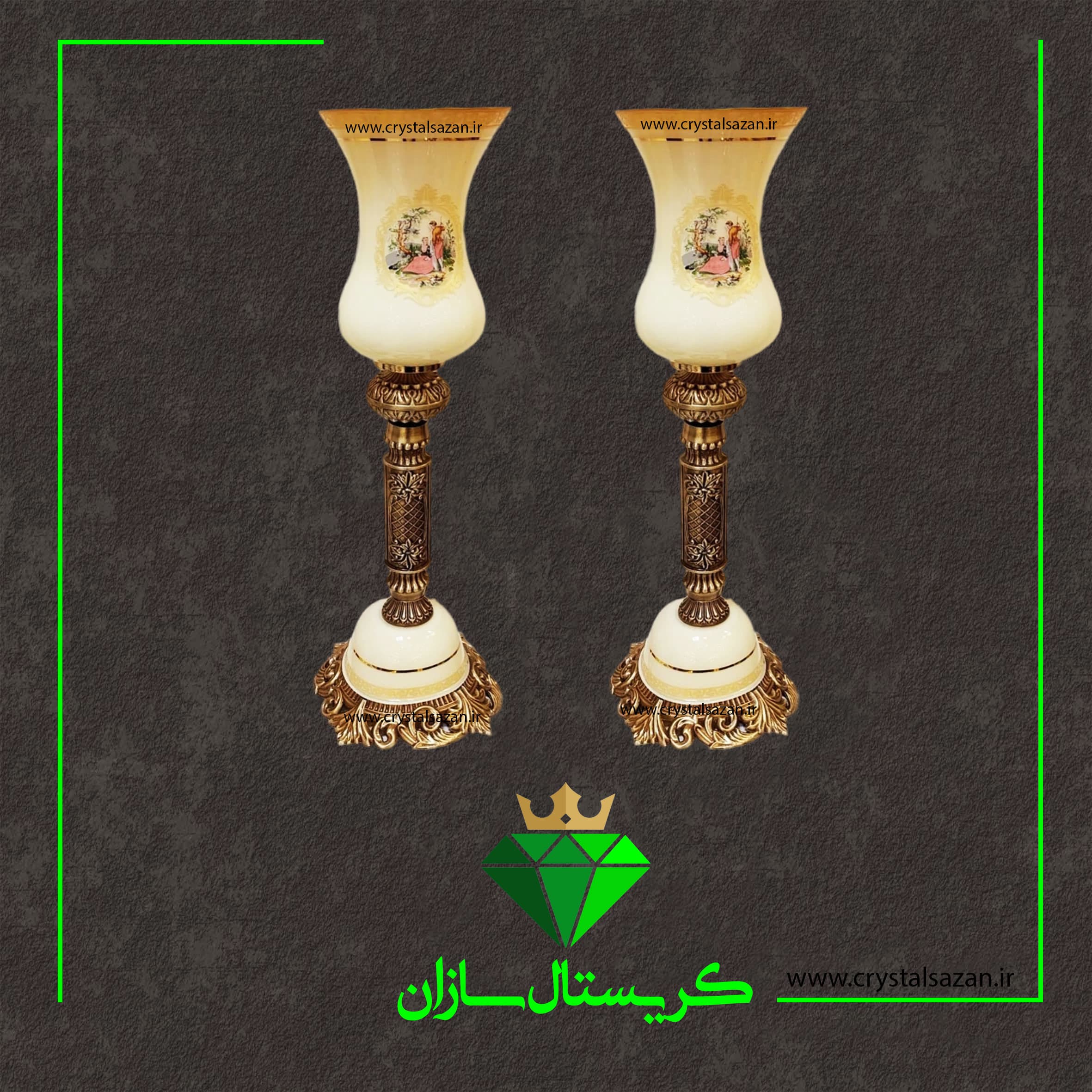 شمعدان کریستال کد SH1537 کریستال سازان — تصویر ۲