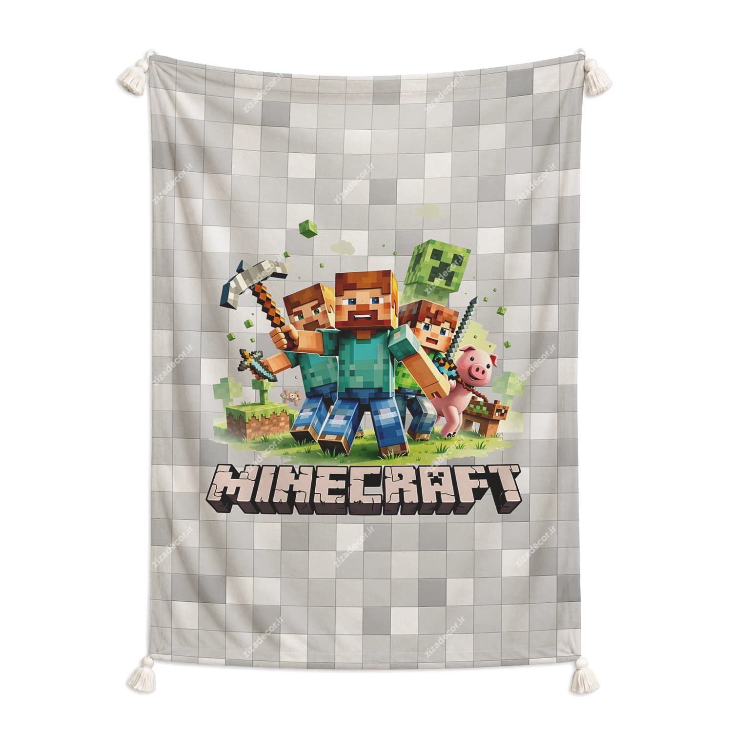 پتو نرمالو پسرانه طرح ماینکرفت Minecraft